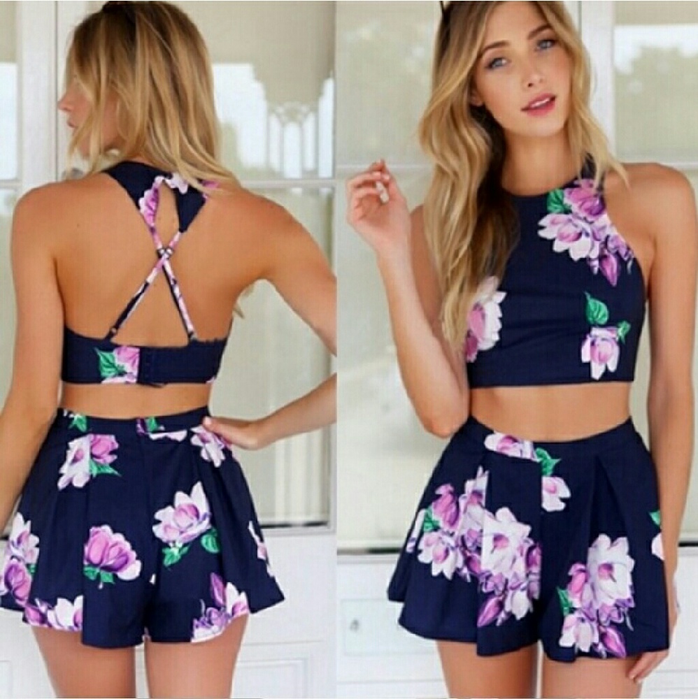 Flower print 2-piece